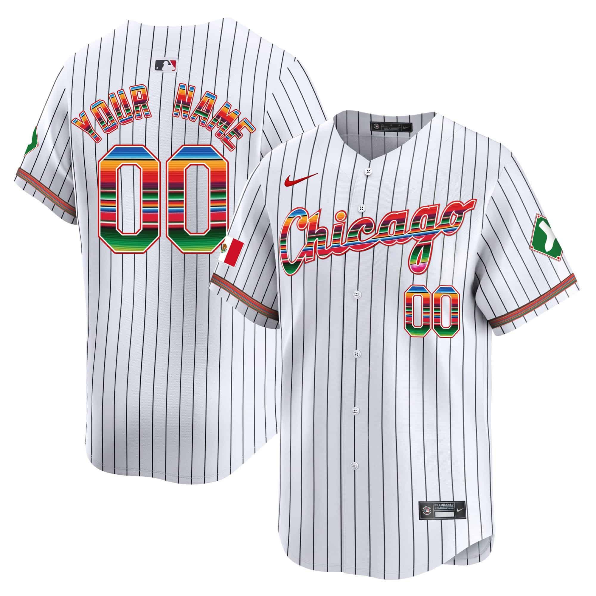 Men Chicago White Sox White Stripe 2024 Nike Mexico Vapor Premier Limited Custom MLB Jersey style 1